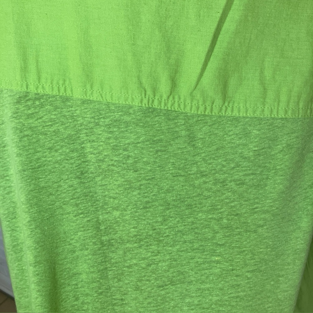 Martha Stewart Apple Green Button Down Linen Blend Shirt 1X - Picture 8 of 9